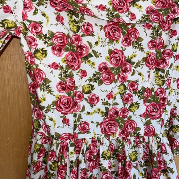Vintage Womens Dress Size Small Multicolor Fit And Flare Floral Pure Cotton - Picture 7 of 14